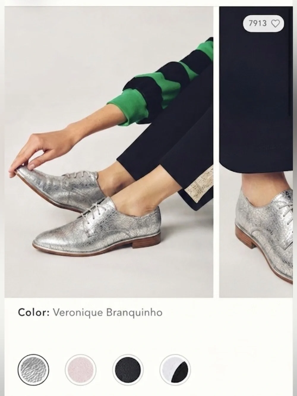 Veronique Branquinho Silver Lace-Up Flats / Oxford Shoes